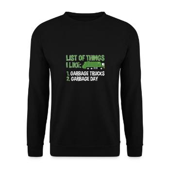 Garbage trucks, garbage day, garbage collection - Unisex Sweatshirt - black - Front - Alina (178cm) & Michal (187cm)
