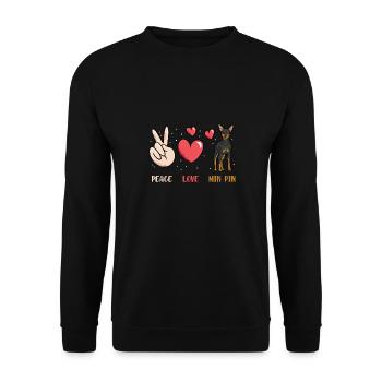 Miniature Pinscher Rehpinscher Min Pin Dog - Unisex Sweatshirt - black - Front - Alina (178cm) & Michal (187cm)