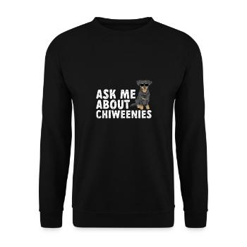 Chiweenie Chien - Sweat-shirt Unisexe - noir - Devant - Alina (178cm) & Michal (187cm)