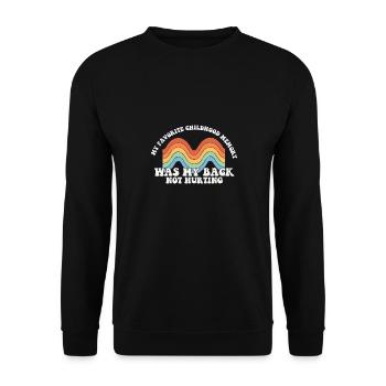 Funny Old People Meme My Favorite Childhood - Unisex Sweatshirt - black - Front - Alina (178cm) & Michal (187cm)