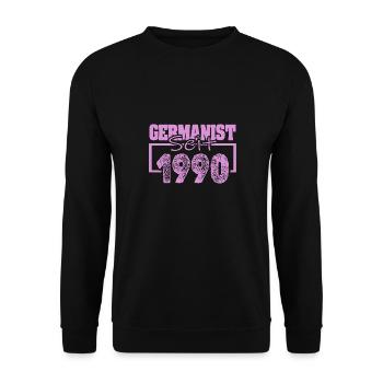 Jahrgang 1990 - Unisex Pullover - Schwarz - Vorne - Alina (178cm) & Michal (187cm)