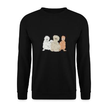 Seidenhuhn Poulet soyeux - Sweat-shirt Unisexe - noir - Devant - Alina (178cm) & Michal (187cm)