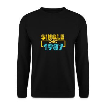 1987 - Unisex Pullover - Schwarz - Vorne - Alina (178cm) & Michal (187cm)