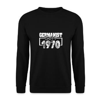 Germanist 1970 - Unisex Pullover - Schwarz - Vorne - Alina (178cm) & Michal (187cm)