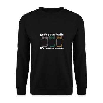 Grab Your Balls It's Canning Season Preserver - Unisex Sweatshirt - black - Front - Alina (178cm) & Michal (187cm)
