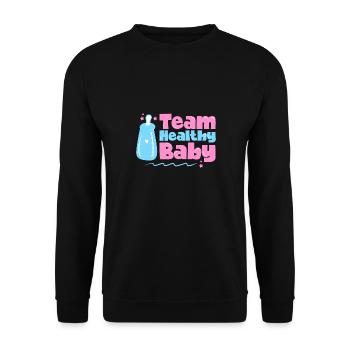 Annonce de naissance sexe révéler bébé fête bébé - Sweat-shirt Unisexe - noir - Devant - Alina (178cm) & Michal (187cm)