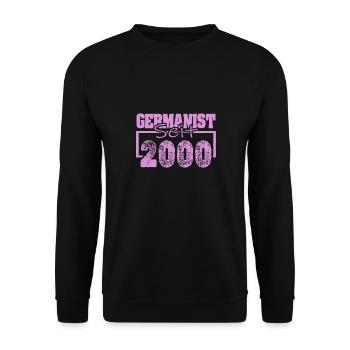 Jahrgang 2000 - Unisex Pullover - Schwarz - Vorne - Alina (178cm) & Michal (187cm)