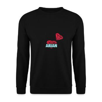 Gift for Arian - Unisex Sweatshirt - black - Front - Alina (178cm) & Michal (187cm)