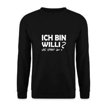 Gift for Willi - Unisex Sweatshirt - black - Front - Alina (178cm) & Michal (187cm)