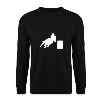 Cheval de course de barils de rodéo - Sweat-shirt Unisexe - noir - Devant - Alina (178cm) & Michal (187cm)