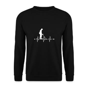 Metal Detector Heartbeat - Unisex Sweatshirt - black - Front - Alina (178cm) & Michal (187cm)