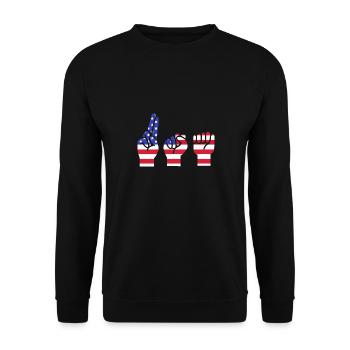 Langue des signes ASL sourd - Sweat-shirt Unisexe - noir - Devant - Alina (178cm) & Michal (187cm)