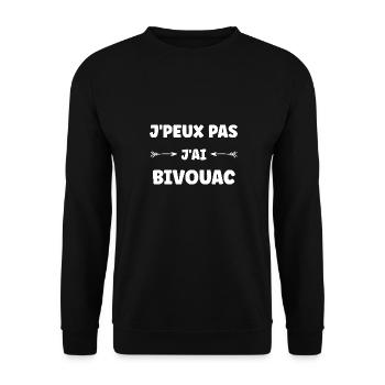 j'peux pas j'ai Bivouac - Sweat-shirt Unisexe - noir - Devant - Alina (178cm) & Michal (187cm)