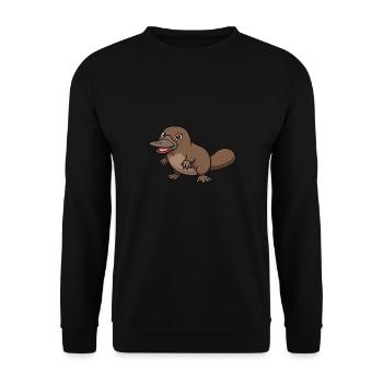 Animal Cartoon Platypus - Unisex Sweatshirt - black - Front - Alina (178cm) & Michal (187cm)