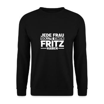 Fritz - Unisex Pullover - Schwarz - Vorne - Alina (178cm) & Michal (187cm)