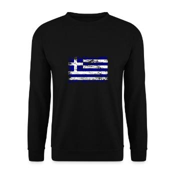 Flagge von Griechenland - Unisex Pullover - Schwarz - Vorne - Alina (178cm) & Michal (187cm)