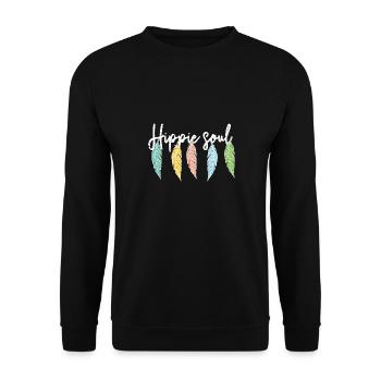 Hippie Peace Movement Peace Flower Power Peace - Unisex Sweatshirt - black - Front - Alina (178cm) & Michal (187cm)
