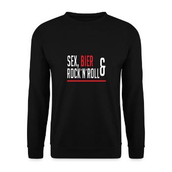 Sex, Bier, & Rock´N´Roll - Unisex Pullover - Schwarz - Vorne - Alina (178cm) & Michal (187cm)