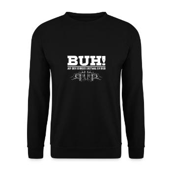 BUH! Auf den schreck erstmal ein Bier - Unisex Pullover - Schwarz - Vorne - Alina (178cm) & Michal (187cm)