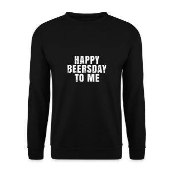 Happy Beersday to me - Unisex Pullover - Schwarz - Vorne - Alina (178cm) & Michal (187cm)