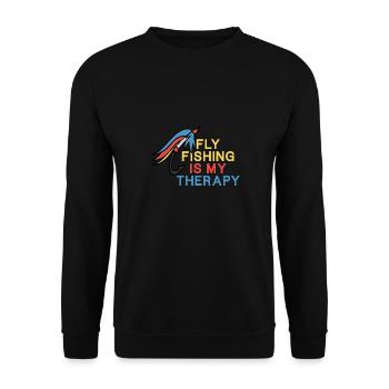 La pêche comme thérapie Angler Trout Ironic Quote - Sweat-shirt Unisexe - noir - Devant - Alina (178cm) & Michal (187cm)