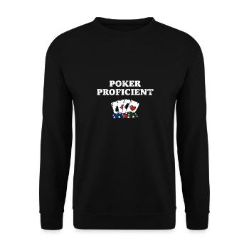 Poker Compétent Jeux de Cartes Joueur de Cartes Joueur de Cartes - Sweat-shirt Unisexe - noir - Devant - Alina (178cm) & Michal (187cm)