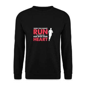 Courez avec votre cœur Cool Course de motivation - Sweat-shirt Unisexe - noir - Devant - Alina (178cm) & Michal (187cm)