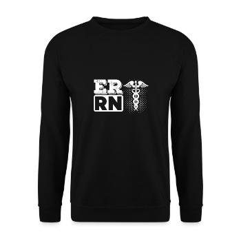 ER RN Service d’urgence Infirmière infirmière M - Sweat-shirt Unisexe - noir - Devant - Alina (178cm) & Michal (187cm)