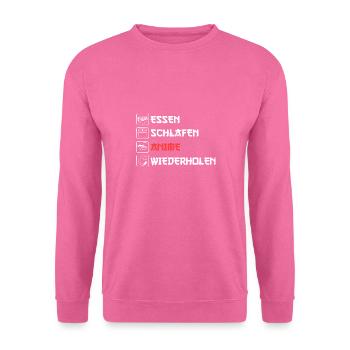 Essen SchlafenAnime Wiederholen - Unisex Pullover - Pink - Vorne