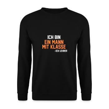 Schullehrer Lehrer - Unisex Pullover - Schwarz - Vorne - Alina (178cm) & Michal (187cm)