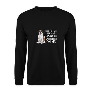 St. Bernard St. Bernard Dog Dog - Unisex Sweatshirt - black - Front - Alina (178cm) & Michal (187cm)