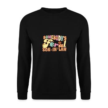 Le jeu de mots de mariage drôle du gendre sauvage de quelqu’un - Sweat-shirt Unisexe - noir - Devant - Alina (178cm) & Michal (187cm)