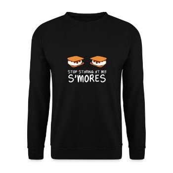 Marshmallow Campfire Camper Funny Stop Staring At - Unisex Sweatshirt - black - Front - Alina (178cm) & Michal (187cm)