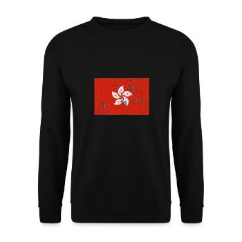 Flag for Hong Kong Hong Kong Country - Unisex Sweatshirt - black - Front - Alina (178cm) & Michal (187cm)