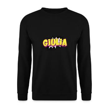 Giulia Custom Name Comic Book Style Pop Art, - Unisex Sweatshirt - black - Front - Alina (178cm) & Michal (187cm)
