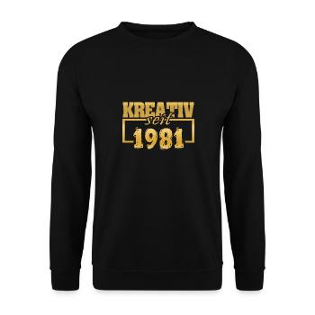 Artwork 1981 - Unisex Pullover - Schwarz - Vorne - Alina (178cm) & Michal (187cm)
