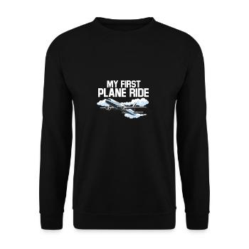 Voyage de vacances en solo Mon premier avion - Sweat-shirt Unisexe - noir - Devant - Alina (178cm) & Michal (187cm)