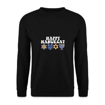 Jewish Hanukkah Hanukcat Star Of David Menorah - Unisex Pullover - Schwarz - Vorne - Alina (178cm) & Michal (187cm)