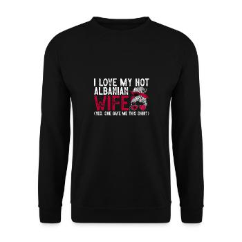 Drapeau albanais Aigle albanais Shqiponja - Sweat-shirt Unisexe - noir - Devant - Alina (178cm) & Michal (187cm)