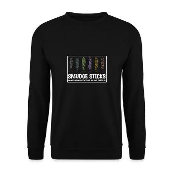 Sage Smudge Sticks Spiritual Healing Prayer Pagan - Unisex Sweatshirt - black - Front - Alina (178cm) & Michal (187cm)