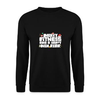 Merry Fitness And A Happy New Rear Christmas Gym - Unisex Pullover - Schwarz - Vorne - Alina (178cm) & Michal (187cm)