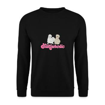 Seidenhuhn Poulet soyeux - Sweat-shirt Unisexe - noir - Devant - Alina (178cm) & Michal (187cm)