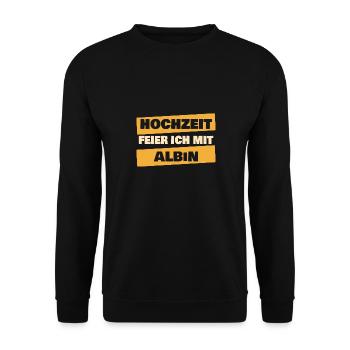 Albin als JGA - Unisex Pullover - Schwarz - Vorne - Alina (178cm) & Michal (187cm)