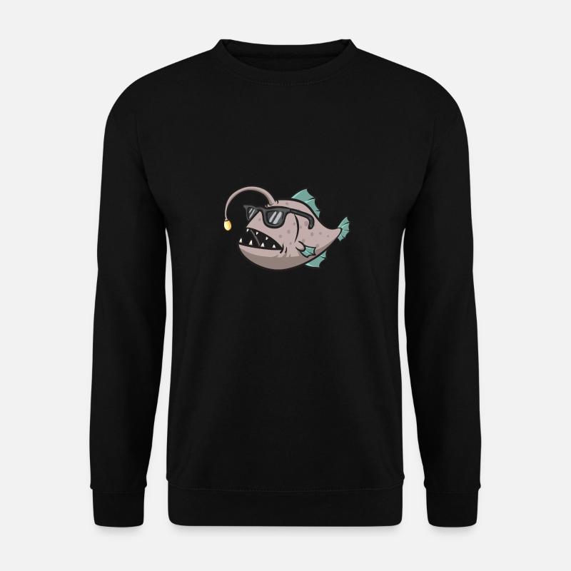 Anglerfisch Tiefseeangler Angler Fisch - Unisex Pullover - Schwarz