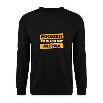 Aleyna als JGA - Unisex Pullover - Schwarz - Vorne - Alina (178cm) & Michal (187cm)