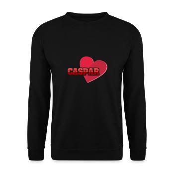 Caspar as a first name - Unisex Sweatshirt - black - Front - Alina (178cm) & Michal (187cm)