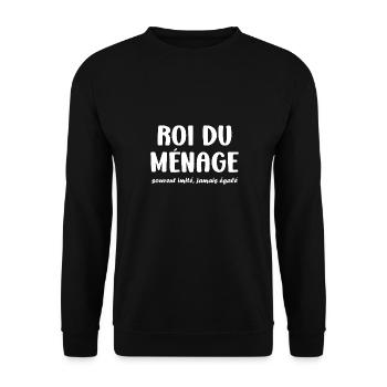 Humour faire le ménage - Sweat-shirt Unisexe - noir - Devant - Alina (178cm) & Michal (187cm)