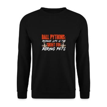 Ball Python Snake King Python - Unisex Sweatshirt - black - Front - Alina (178cm) & Michal (187cm)