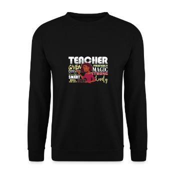 HBCU Teacher Afro Historically Black College - Unisex Pullover - Schwarz - Vorne - Alina (178cm) & Michal (187cm)