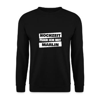 Marlin - Unisex Pullover - Schwarz - Vorne - Alina (178cm) & Michal (187cm)